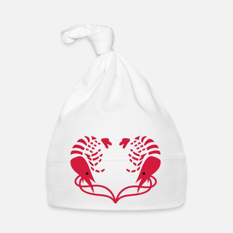 Coeur de Crevettes - Bonnet bio Bébé - blanc