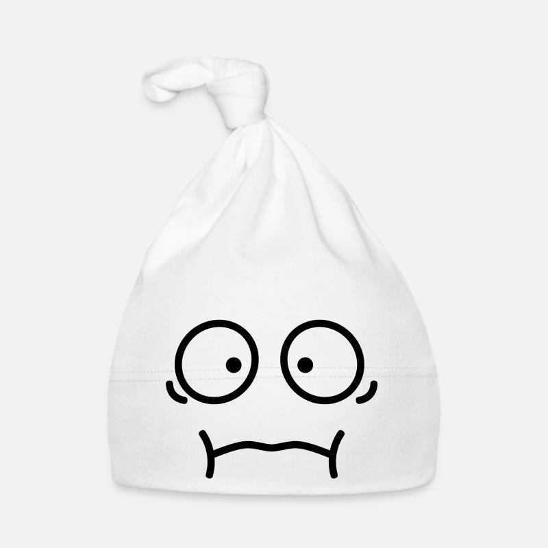 smiley10b - Bonnet bio Bébé - blanc