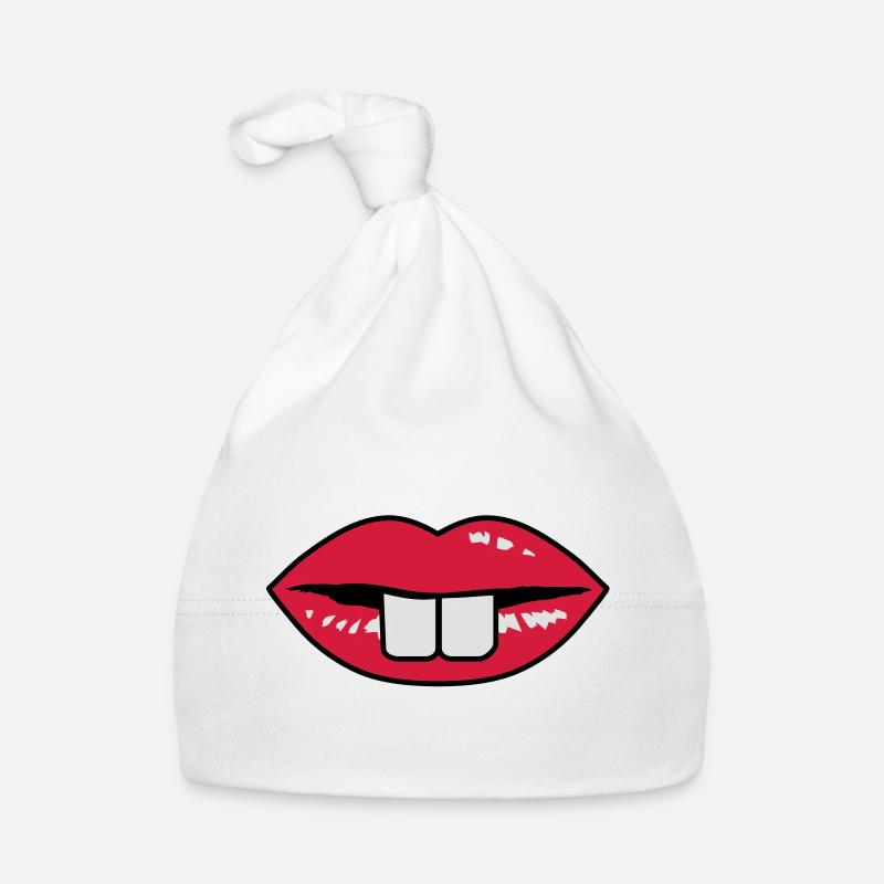 Buck teeth and red lips Organic Baby Cap