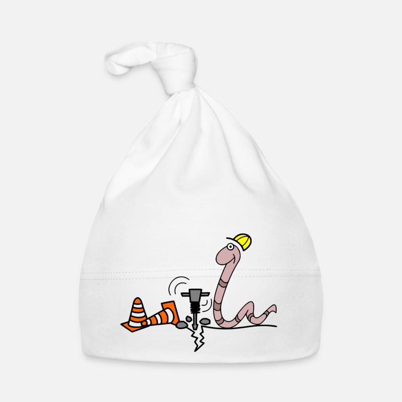 Wurm Bauarbeiter Baby Bio-Mütze