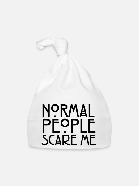 Normal People Scare Me - Bonnet bio Bébé - blanc - Devant