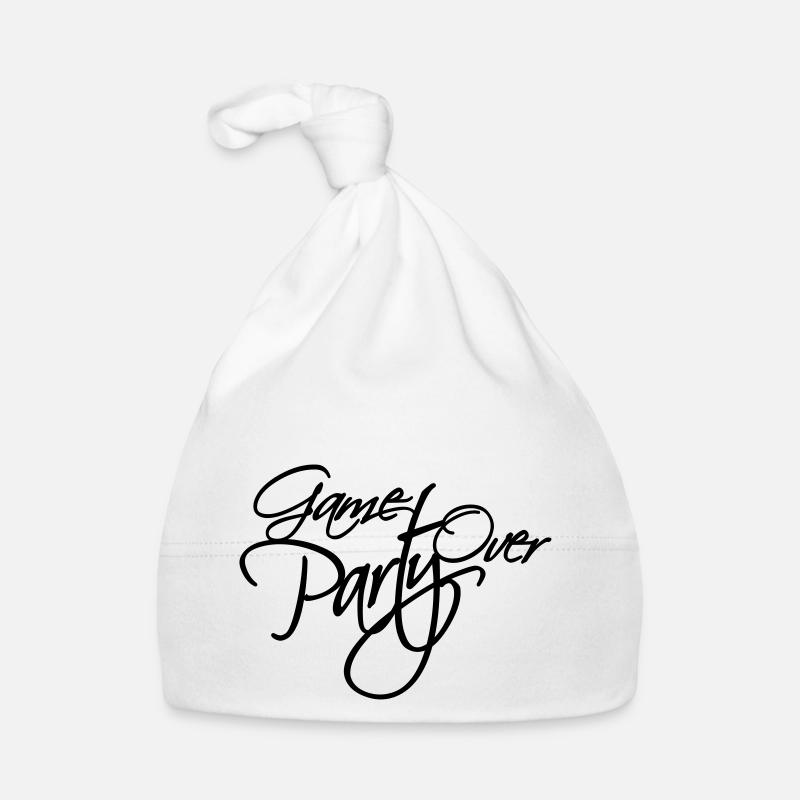 Game Over Party Text logo Organic Baby Cap