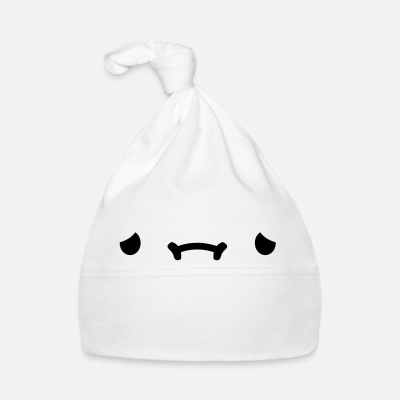 Visage de dessin animé triste Bonnet bio Bébé