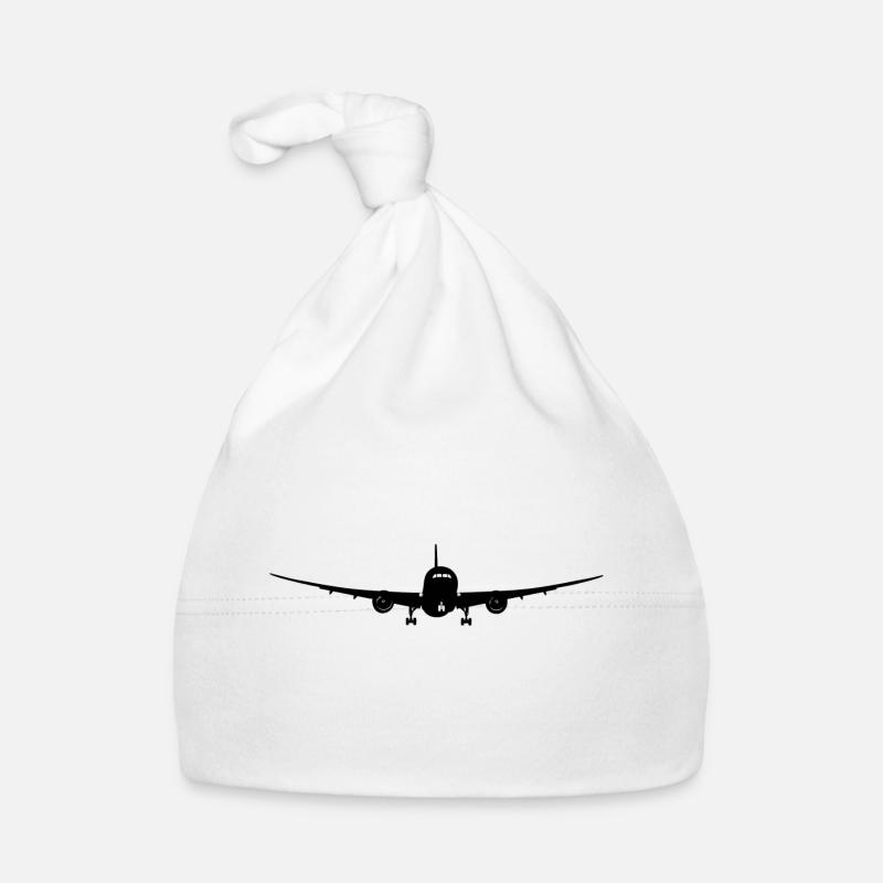 Passagierflugzeug - Baby Bio-Mütze - Weiß