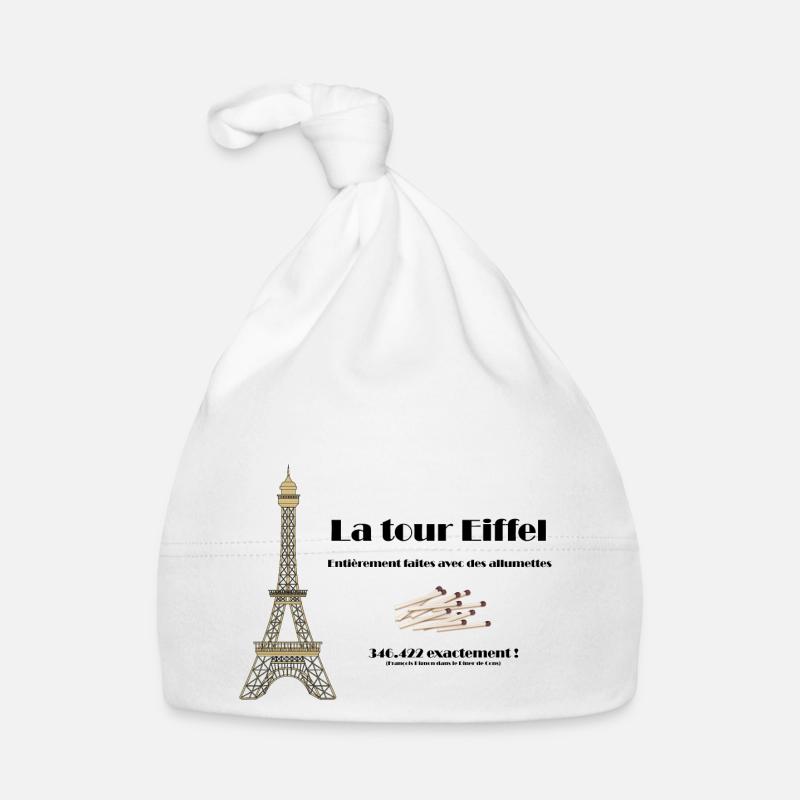 La tour Eiffel, entièrement faites en allumettes Bonnet bio Bébé