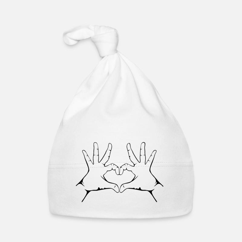 Hand Herz Geste Handherz geste Hand Herzgeste Baby Bio-Mütze