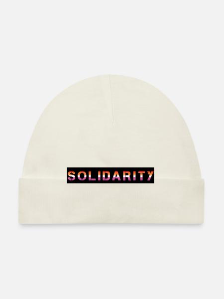 Solidarité lesbienne - Bonnet bio Bébé - blanc - Devant