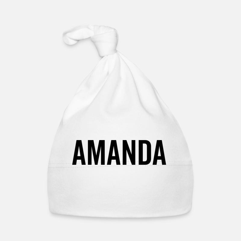 Amanda Custom Name Font Text Birthday Organic Baby Cap