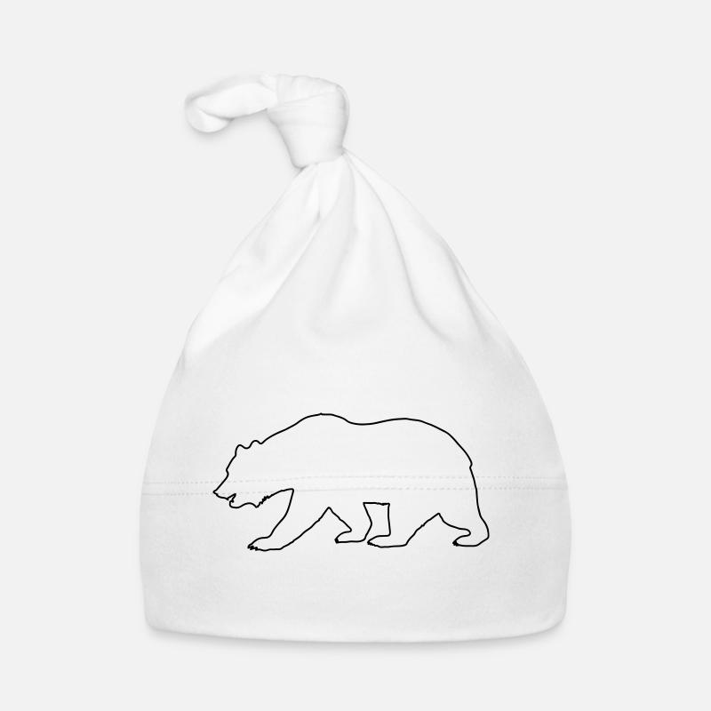 Bear Drawing Organic Baby Cap