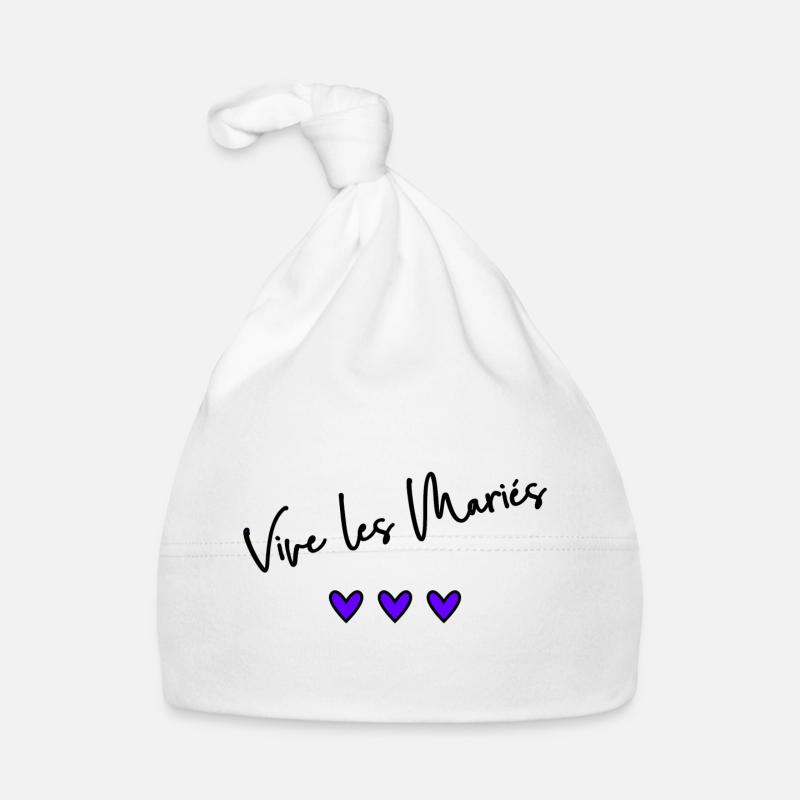 VIVE LES MARIES. EVJF. SAINT VALENTIN. JE T'AIME. Bonnet bio Bébé