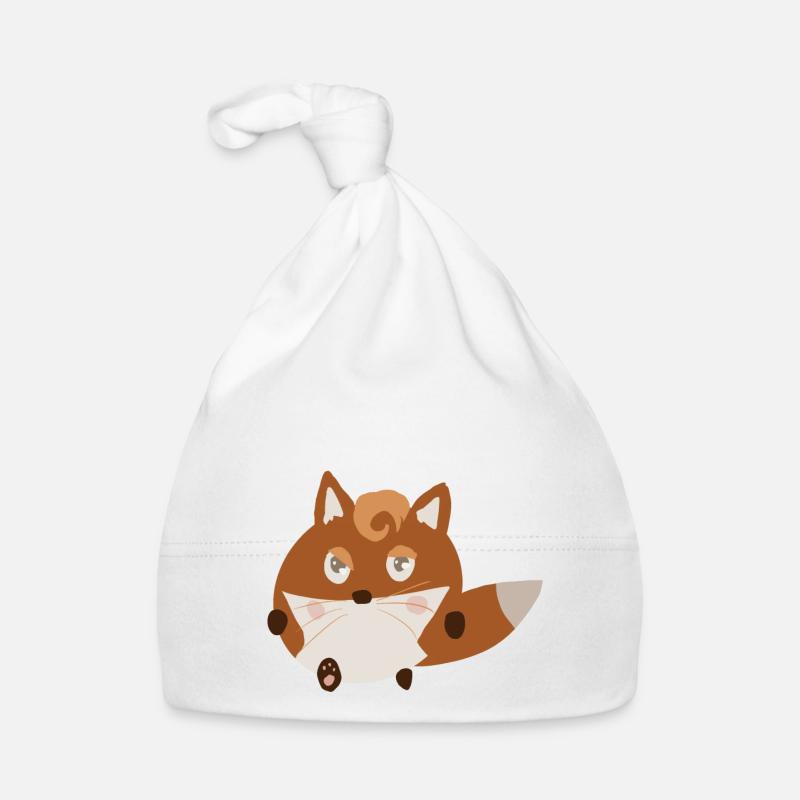 Fox decided - Organic Baby Cap - white