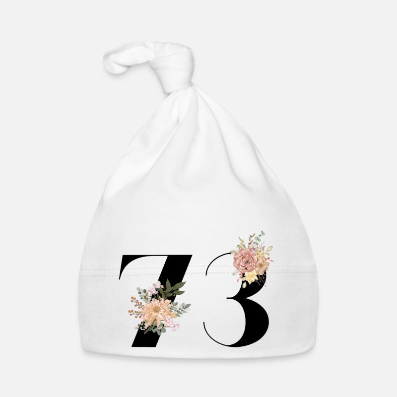 73e anniversaire fleuris (Cadeau de 73 ans) Bonnet bio Bébé