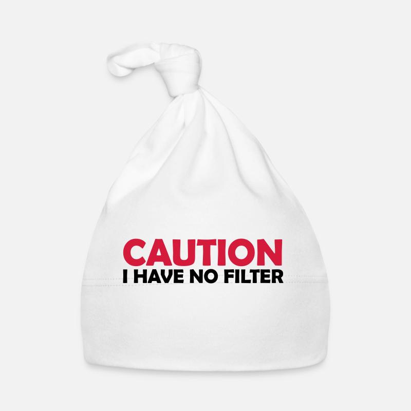 caution no filter Zitat Baby Bio-Mütze