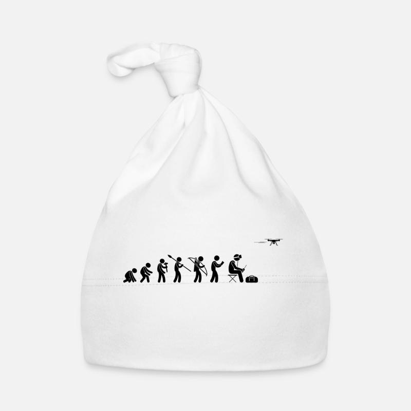 Drone Evolution - Organic Baby Cap - white