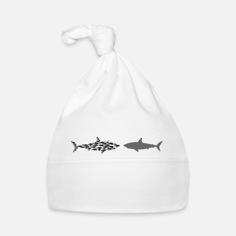 Requin - Bonnet bio Bébé - blanc