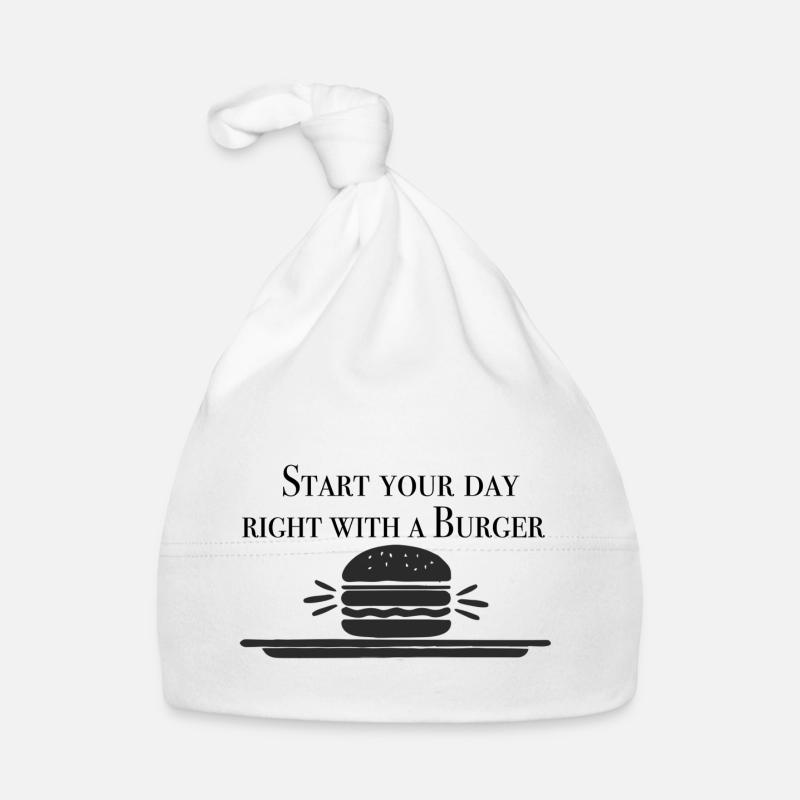 Start with a Burger - Baby Bio-Mütze - Weiß