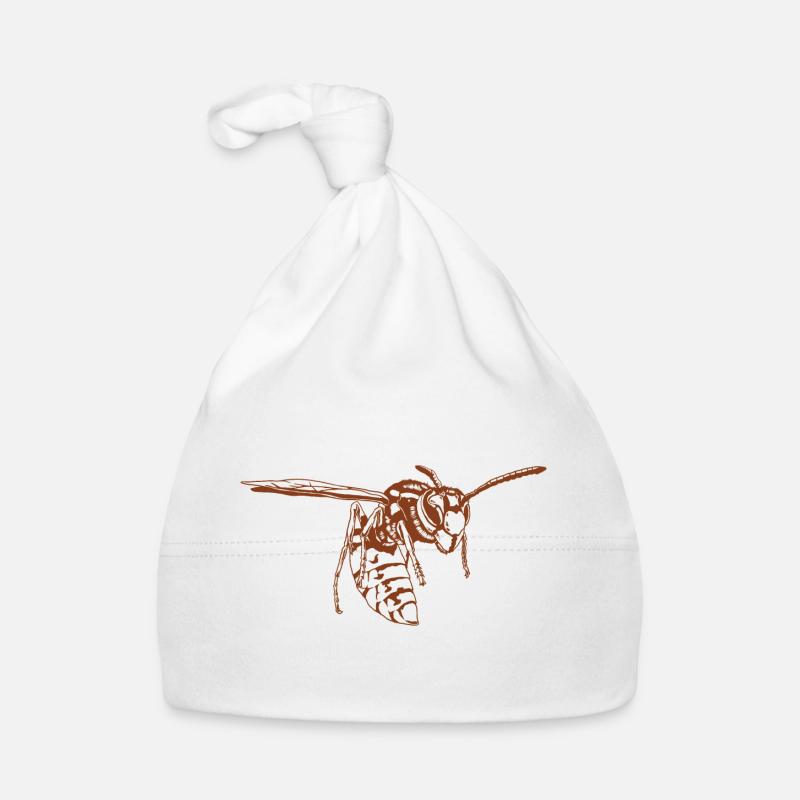 Cool Wasp Insect Sketch Graphic Wasp Animal Lover Organic Baby Cap