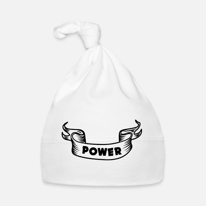 Banner text with the word power 'POWER' Organic Baby Cap
