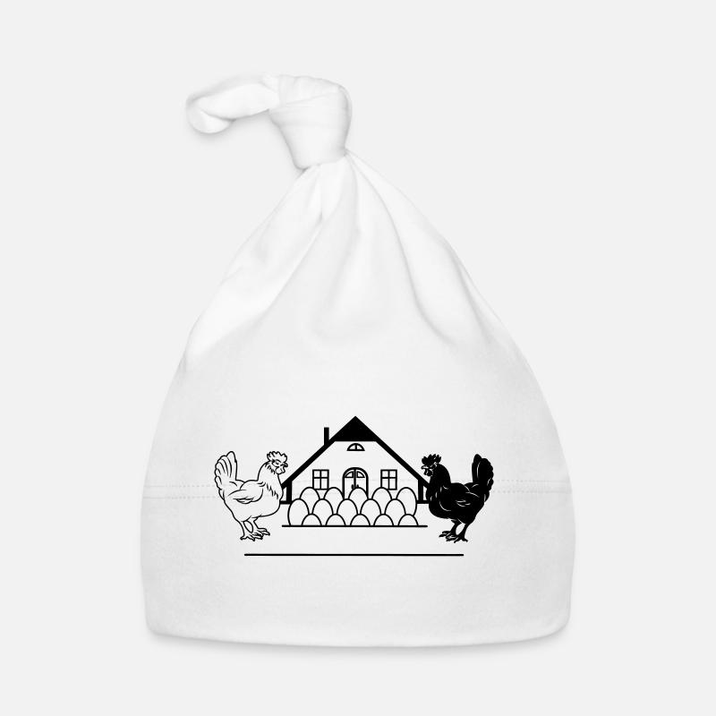 Dark and light chicken monogram logo Organic Baby Cap