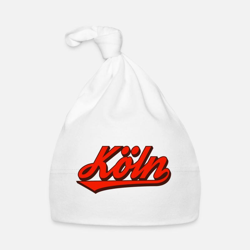 Cologne Retro Script Logo Red Organic Baby Cap