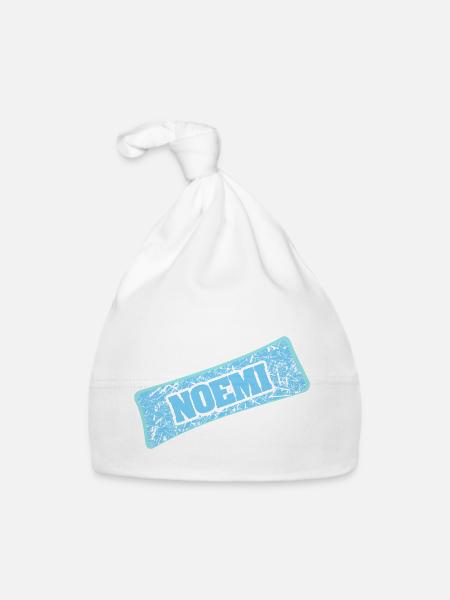 Gift for Noemi - Organic Baby Cap - white - Front