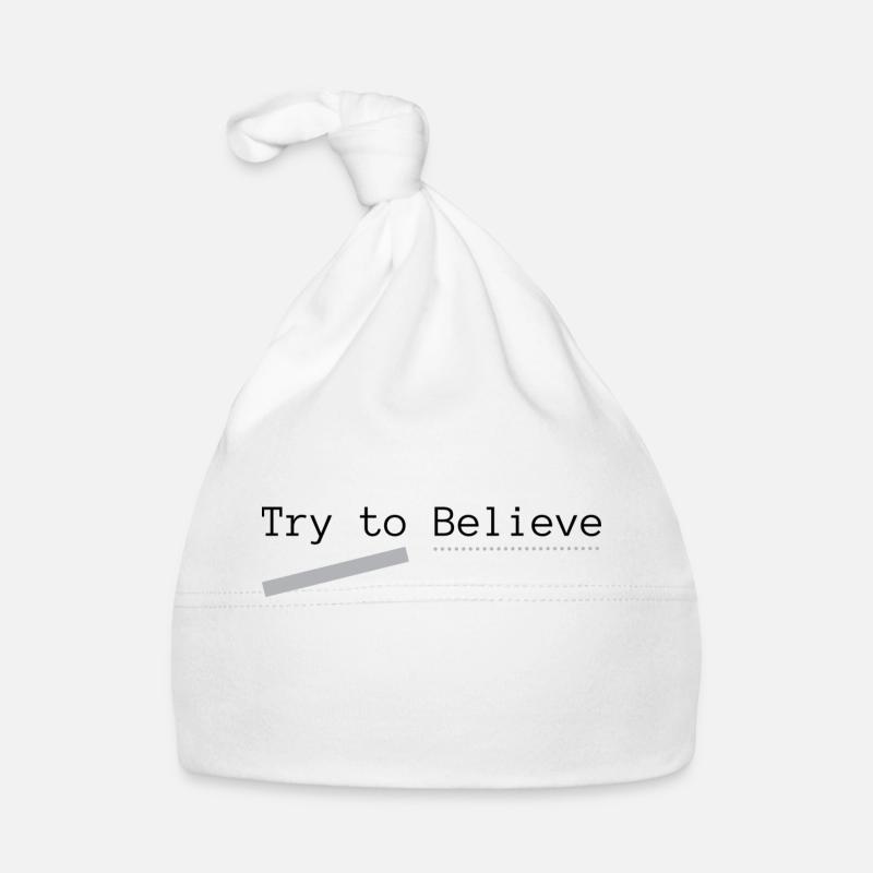 Try to Believe Basic, printed on the back Organic Baby Cap