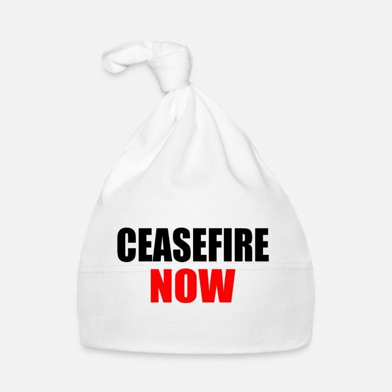 Ceasefire now Baby Bio-Mütze