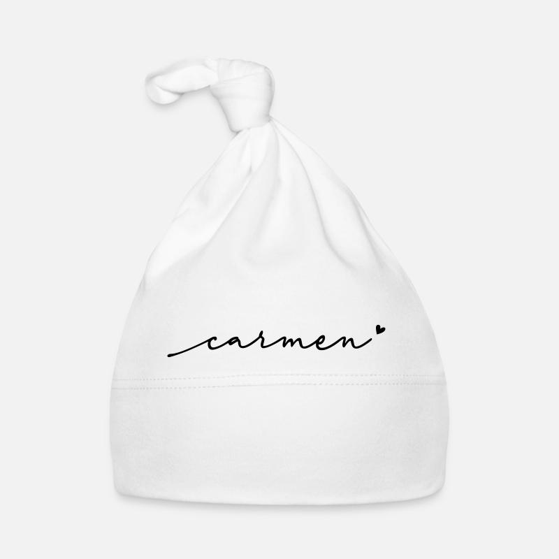 Carmen Cursive Name Organic Baby Cap