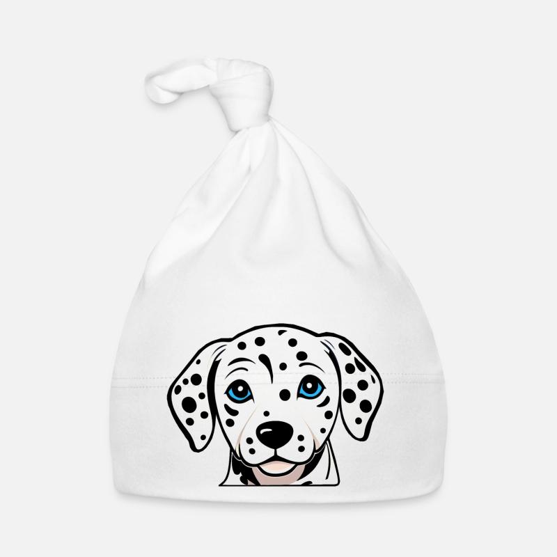 Cute Dalmatian Puppy - Black/White Design Organic Baby Cap