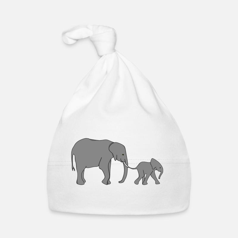 Éléphant Mère Et Enfant Bébé Éléphant Bonnet bio Bébé