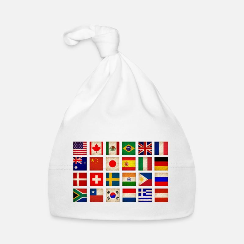 Drapeaux internationaux du monde - Drapeaux des pays Bonnet bio Bébé