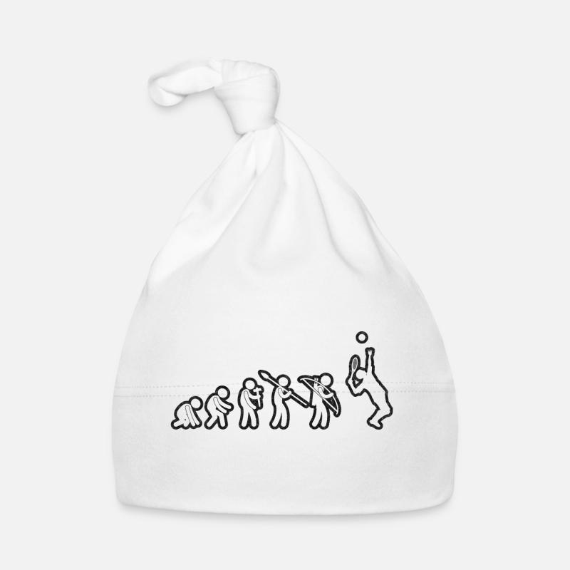 Evolution Tennis White Grunge Baby Bio-Mütze