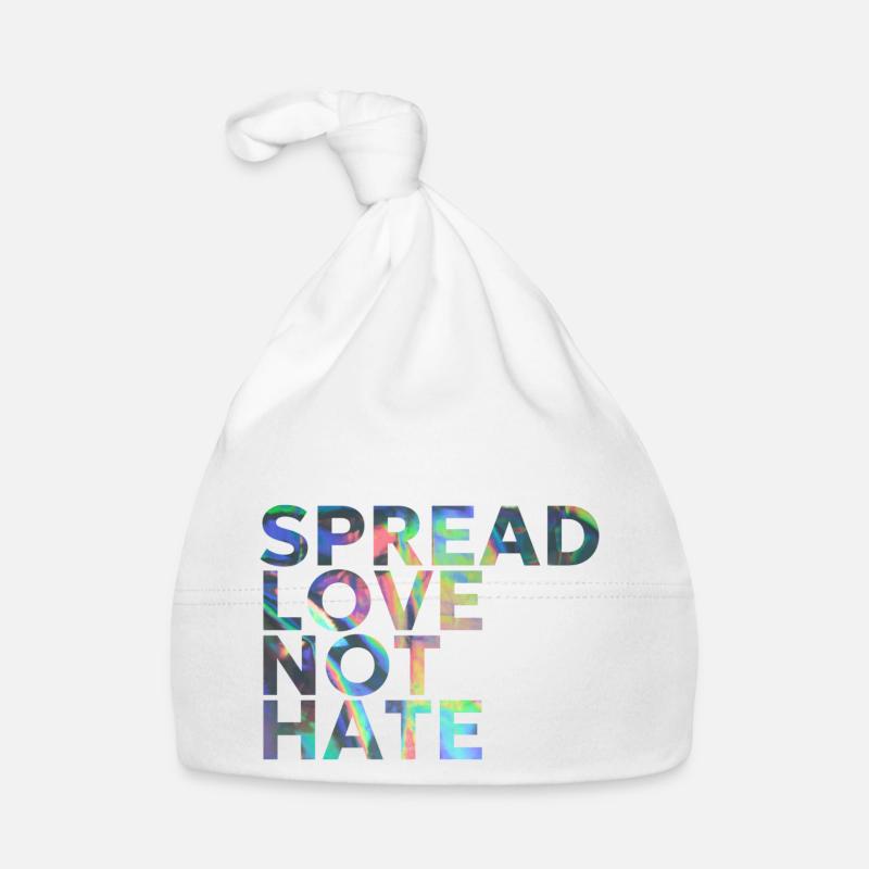 SPREAD LOVE NOT HATE Baby Bio-Mütze