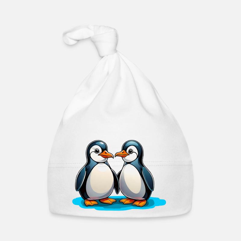 Deux pingouins Bonnet bio Bébé