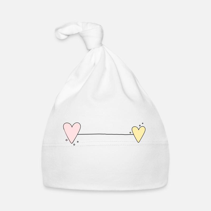 Heart Line Horizontal Organic Baby Cap