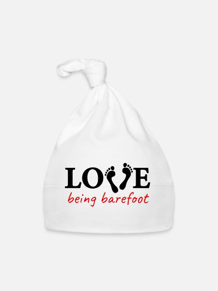 love being barefoot Version 2 - love to be barefoot - Organic Baby Cap - white - Front