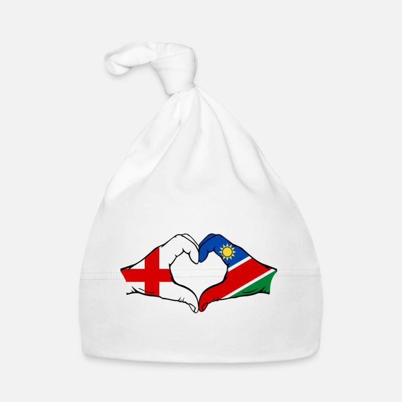 England Namibia Flagge Hände Herz Baby Bio-Mütze