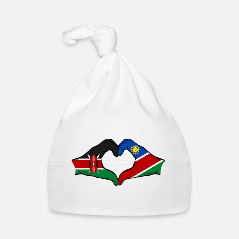 Kenya Namibia Flag Hands Heart Shape Organic Baby Cap
