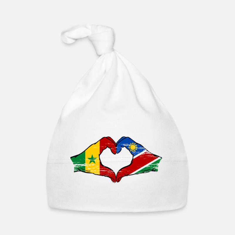 Senegal Namibia Flagge Hände Herzform used Baby Bio-Mütze