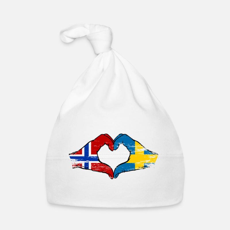 Mains du drapeau Norvégien Suède Bonnet bio Bébé