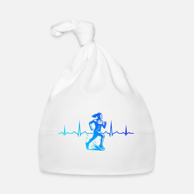 Running motif that works immediately Organic Baby Cap