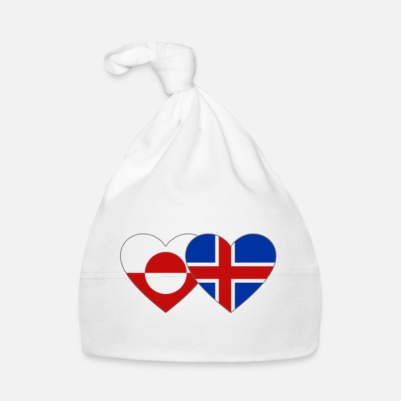 Grönland Dänemark Flagge Herz Baby Bio-Mütze