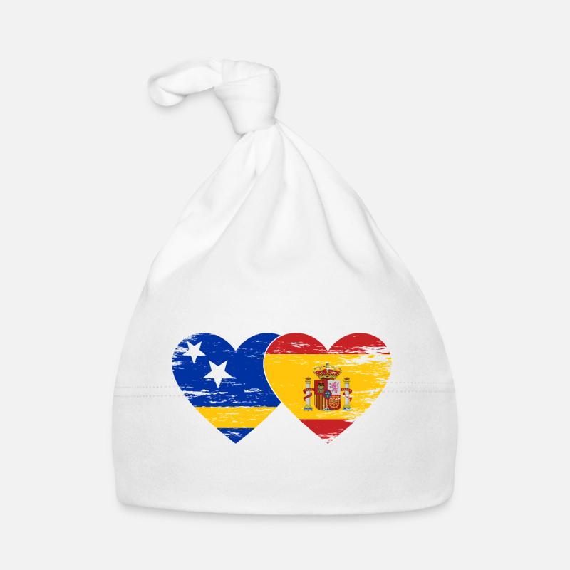 Curacao_Spanien_Flagge_Herz_used Bonnet bio Bébé