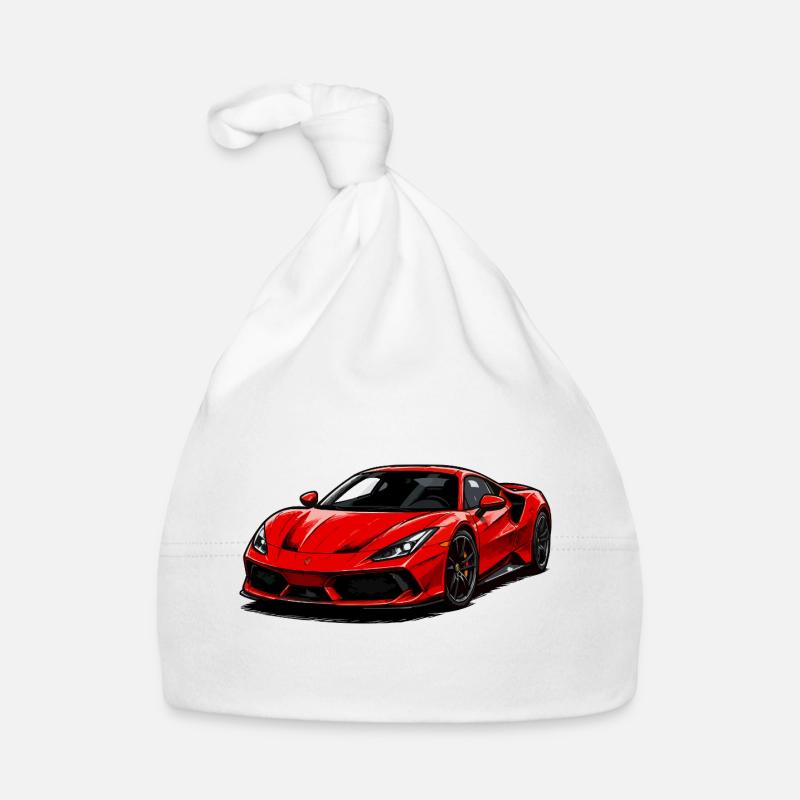 Red supercar illustration Organic Baby Cap