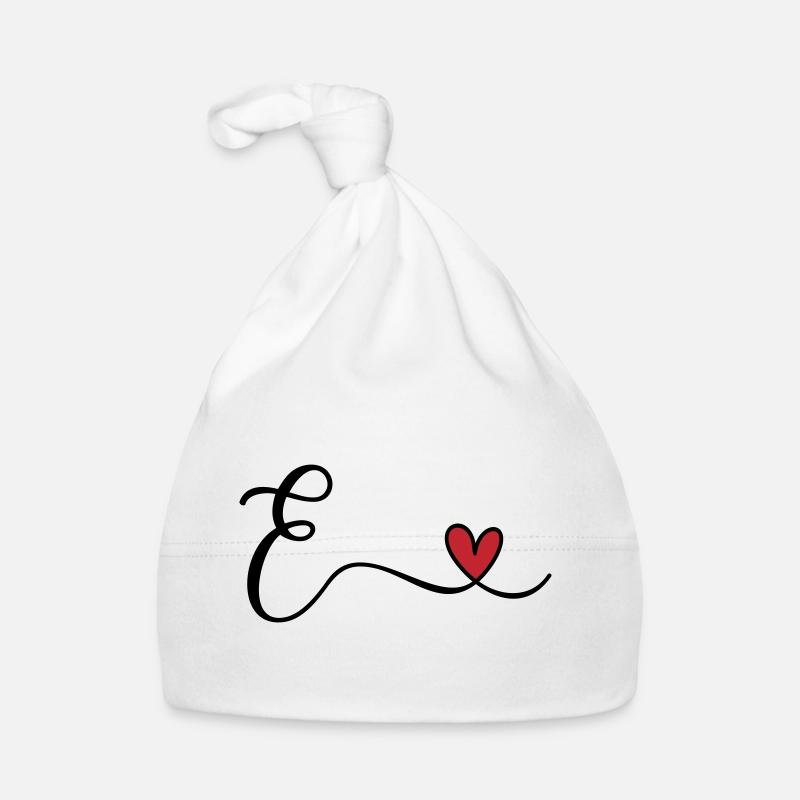 Letter E Monogram Organic Baby Cap
