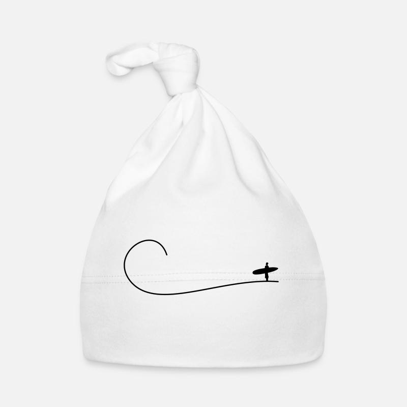 Attrapez la vague - Bonnet bio Bébé - blanc