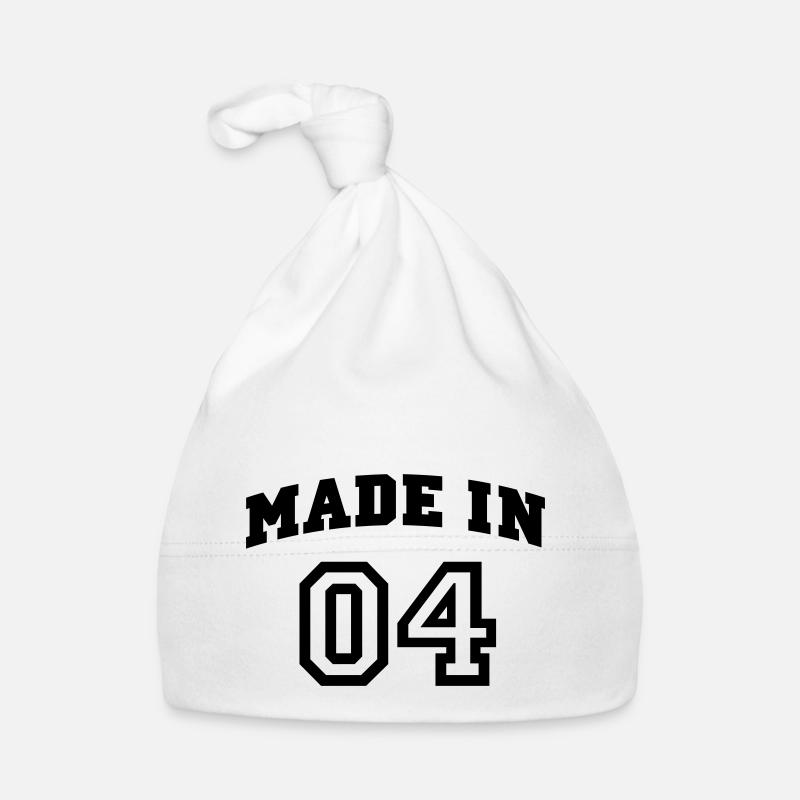 mp_madein04a - Organic Baby Cap - white