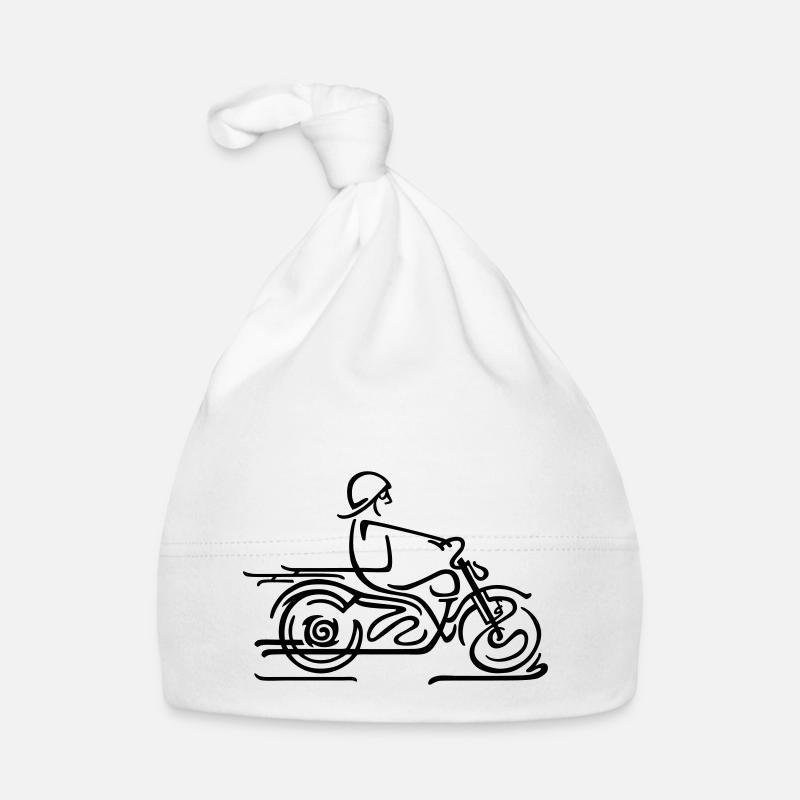 motocyclette - Bonnet bio Bébé - blanc