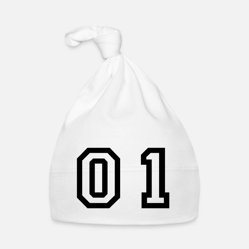number - 01 - zero one Organic Baby Cap