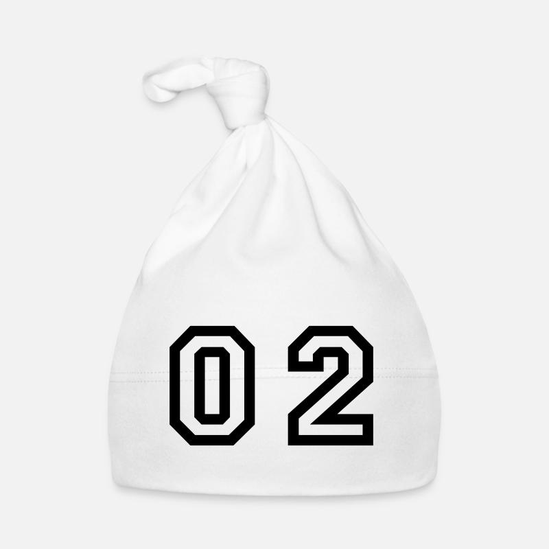 number - 02 - zero two Organic Baby Cap